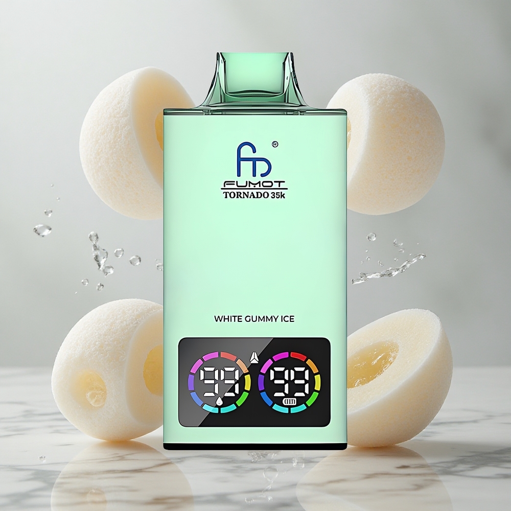 Fumot Tornado 35000 Vape Desechable Blanco Gominola Helado con Carga Rápida