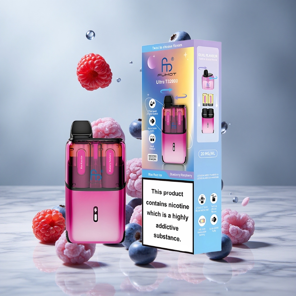 Fumot Ultra T32000 32000 Puffs Vape Desechable Blue Razz Ice - Arándano Frambuesa y 800mAh Batería