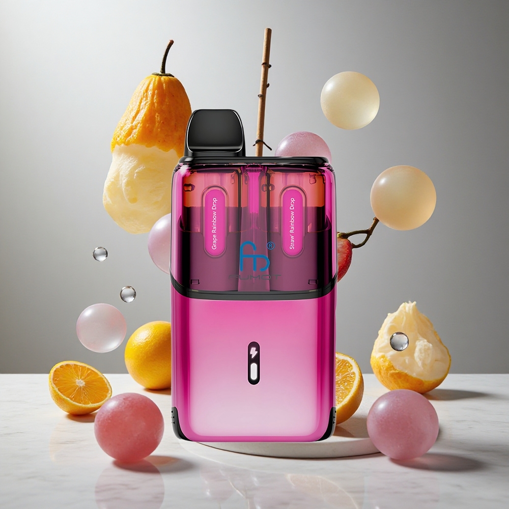 Fumot Ultra T32000 32000 Puffs Vape Desechable Uvas Arcoíris Drops - Fresas Arcoíris Drops y 800mAh Batería