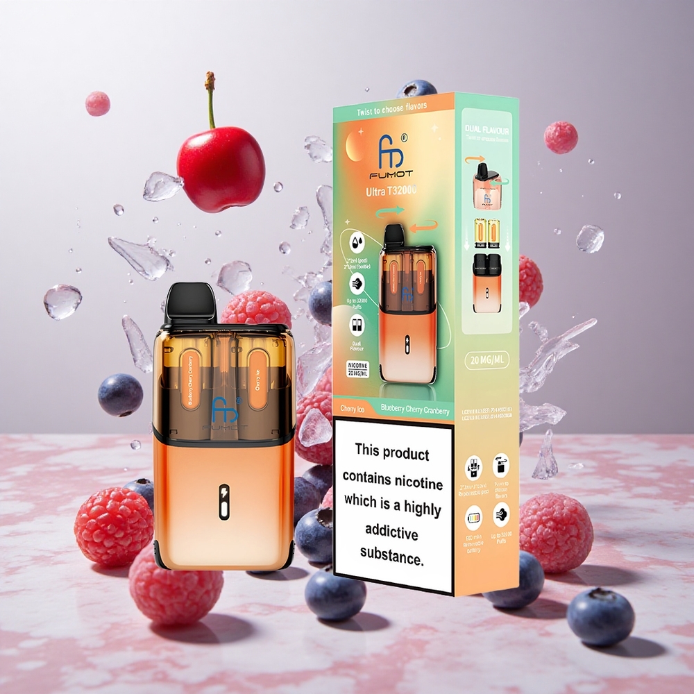 Fumot Ultra T32000 Vape Desechable 32000 Bocanadas Arándano Azul Cereza Cereza Helada