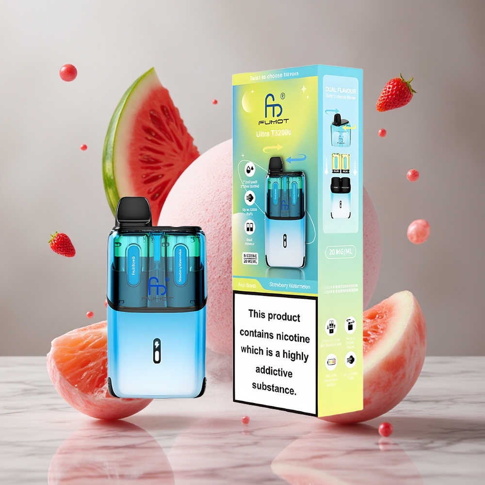 Fumot Ultra T32000 Vape Desechable 32000 Chupadas Fruta Bomba - Fresa Sandía