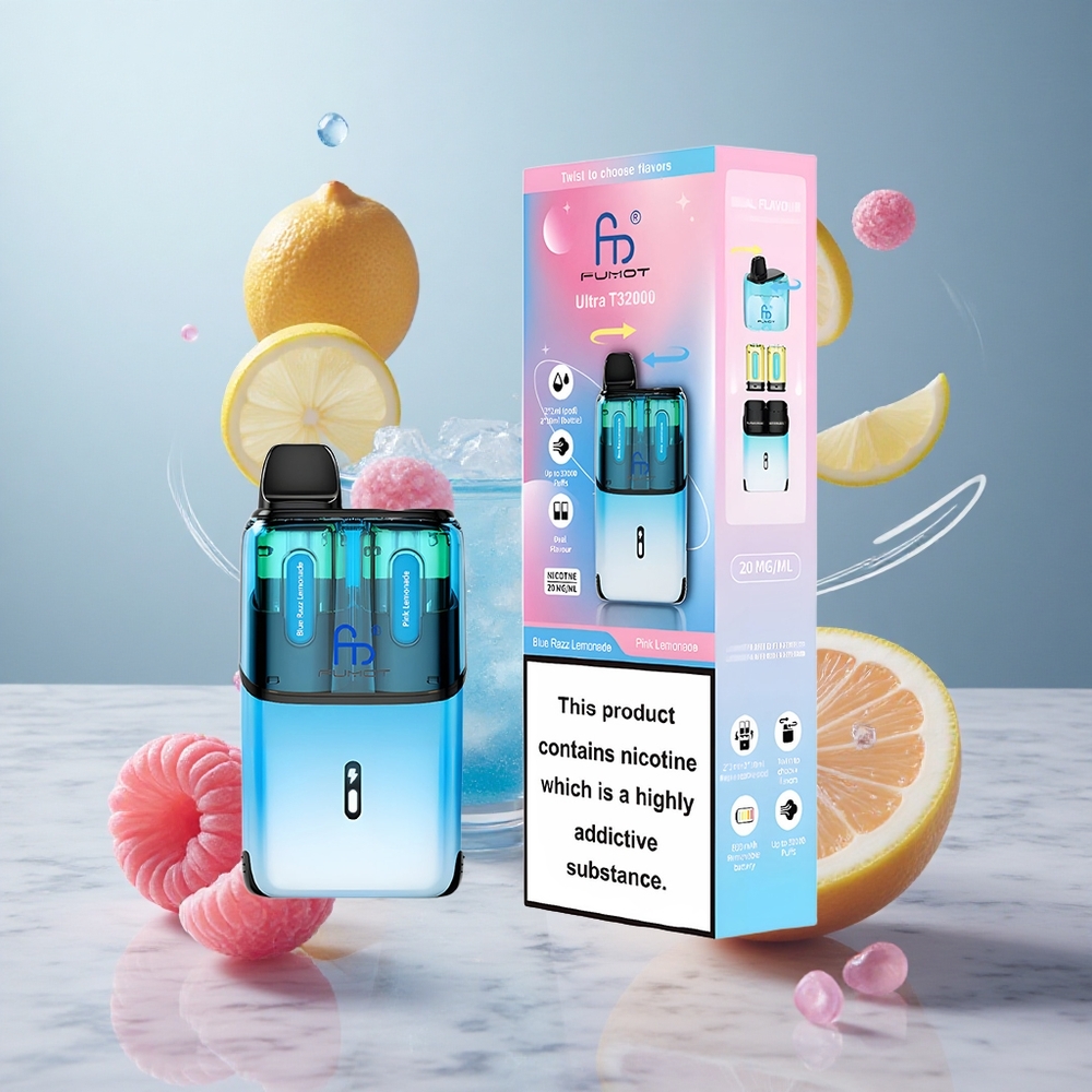 Fumot Ultra T32000 Vape Desechable 32000 Puffs Blue Razz Limonada - Limonada Rosa 800mAh Batería