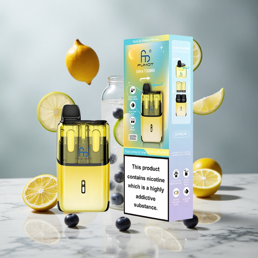 Fumot Ultra T32000 Vape Desechable 32000 Puffs Limón & Lima Efervescente y Limón & Arándano Azul