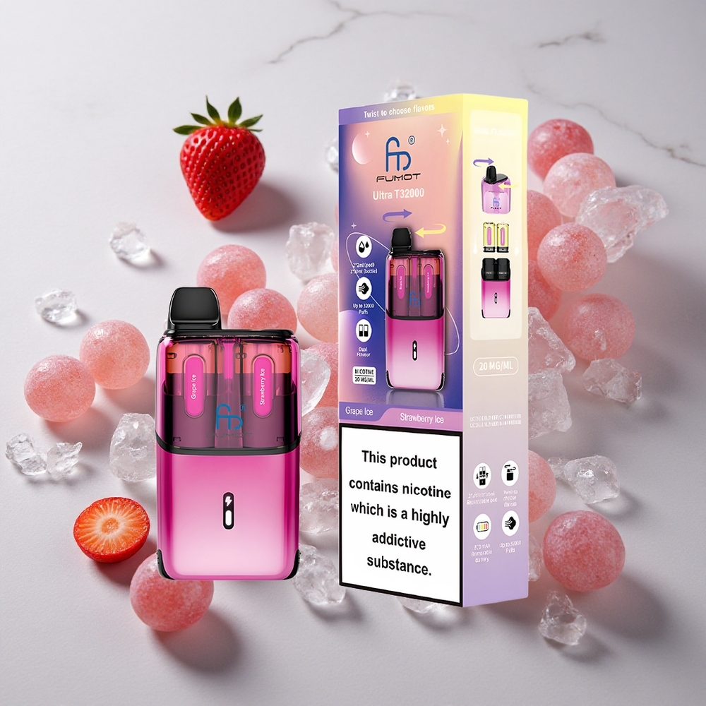 Fumot Ultra T32000 Vape Desechable 32000 Puffs Uva Helada - Fresa Helada Carga Rápida Tipo-C