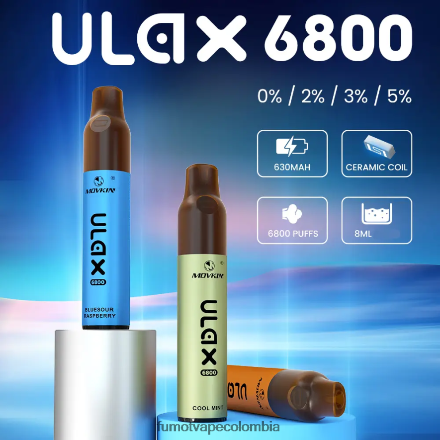 Fumot vape online shop - Vape desechable 6800, bobina de cerámica - 8 ml (1 pieza) arándano en hielo Fumot Movkin Ulax 66880J319
