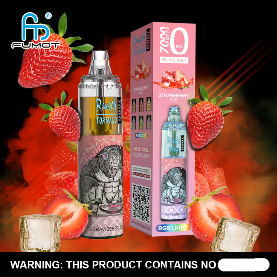 Fumot vape sabores - Pluma vaporizador desechable 0% 7000 - 14 ml (1 pieza) frambuesa agridulce Fumot Tornado 66880J510